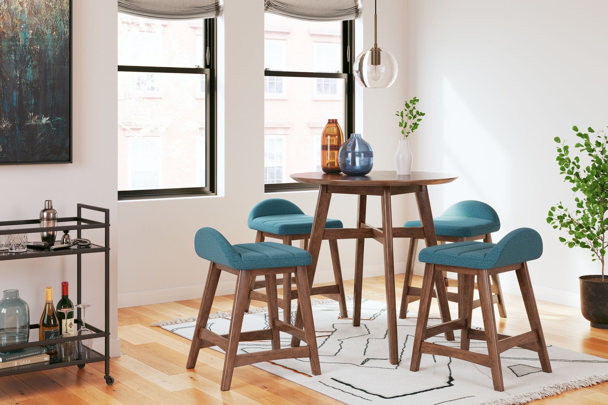 Signature Design by Ashley® Lyncott - Counter Table Set | Meri Furniture