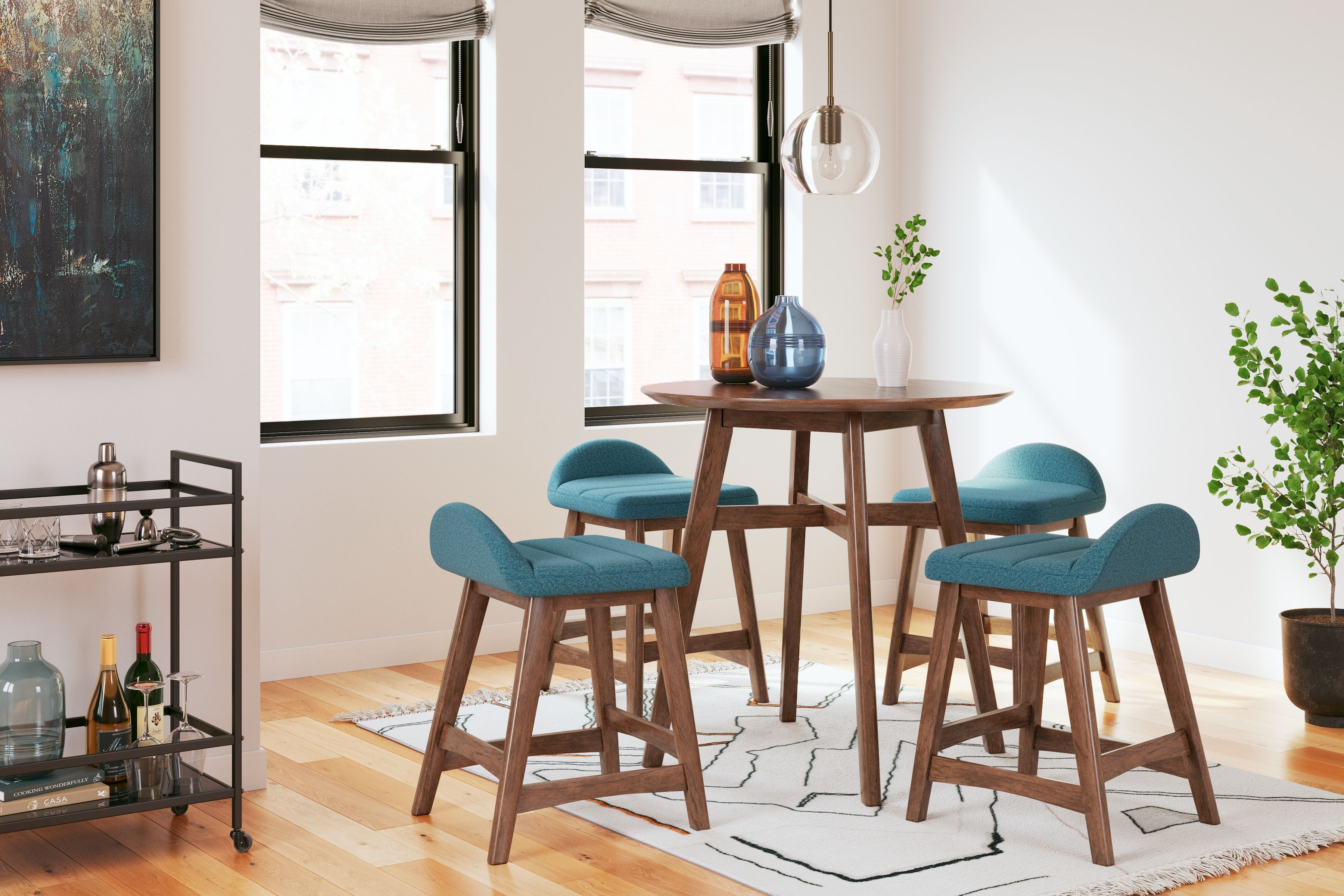 Signature Design by Ashley® Lyncott - Counter Table Set | Meri Furniture