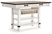 Signature Design by Ashley® Valebeck - Rect Dining Room Counter Table With Wine Rack | Meri Furniture