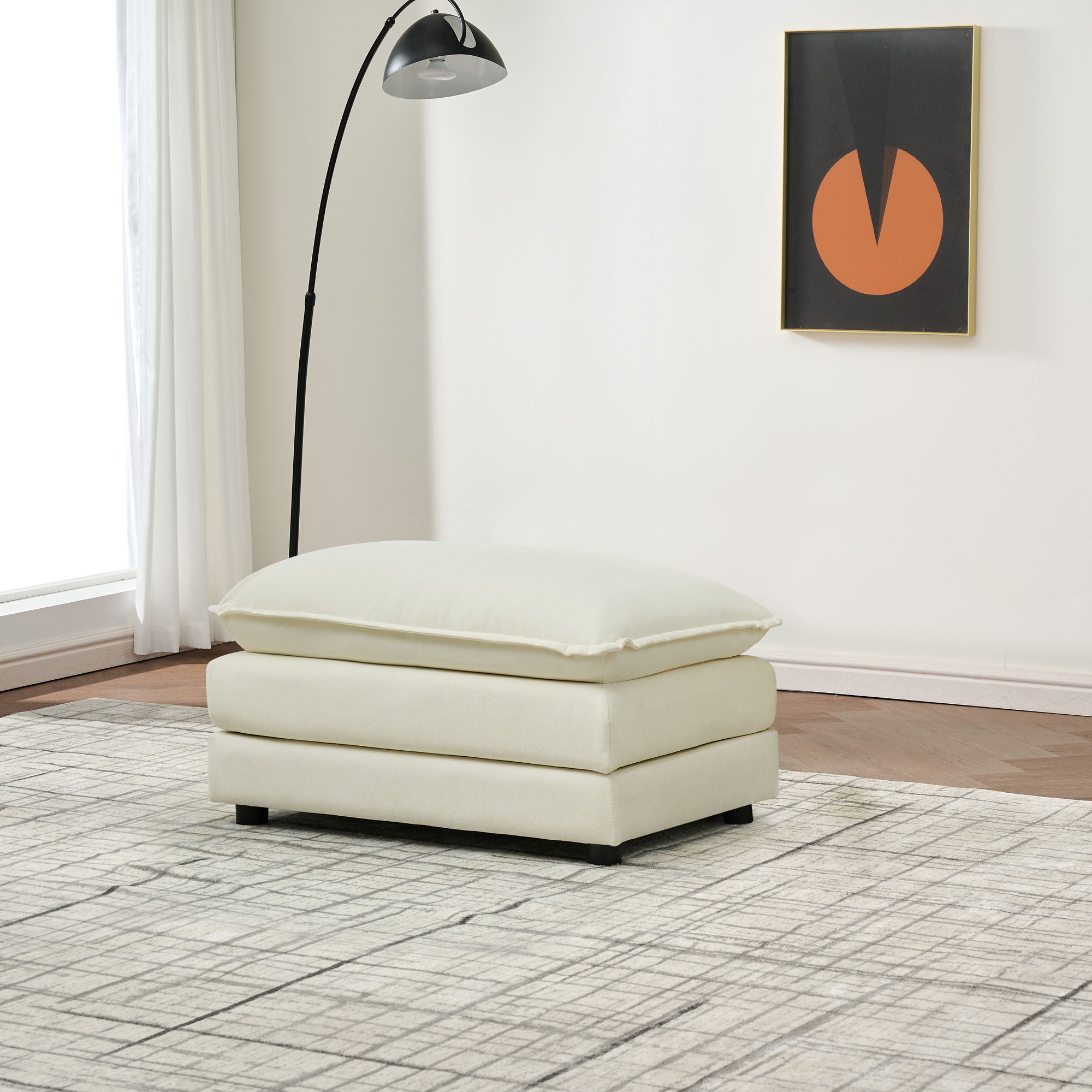 Modular Ottoman Style Deep Seat Sofa With Cushions