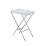 Forget the normal folding tray, go big style with the Lajos tray table. This tray table features chrome bamboo inspired legs and also offered in several different combinations. It is sure to be an entertainment option, might as well get 4 of them.