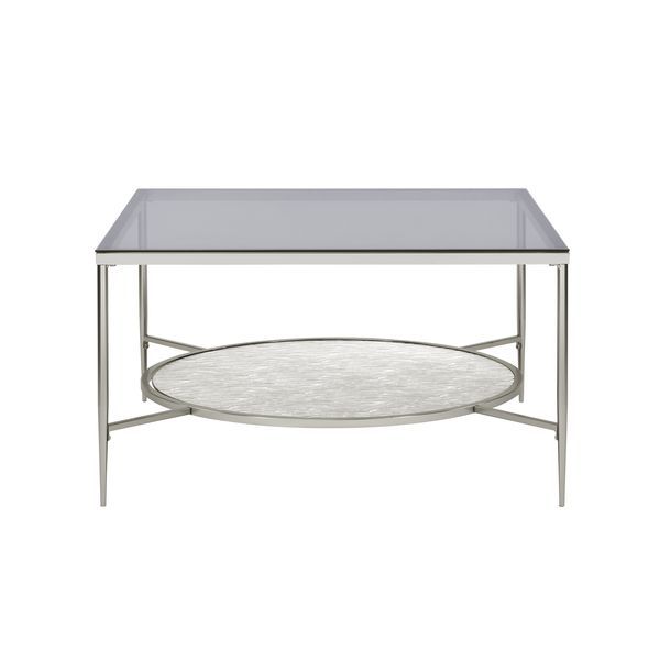 ACME Adelrik - Coffee Table - Glass & Chrome Finish | Meri Furniture