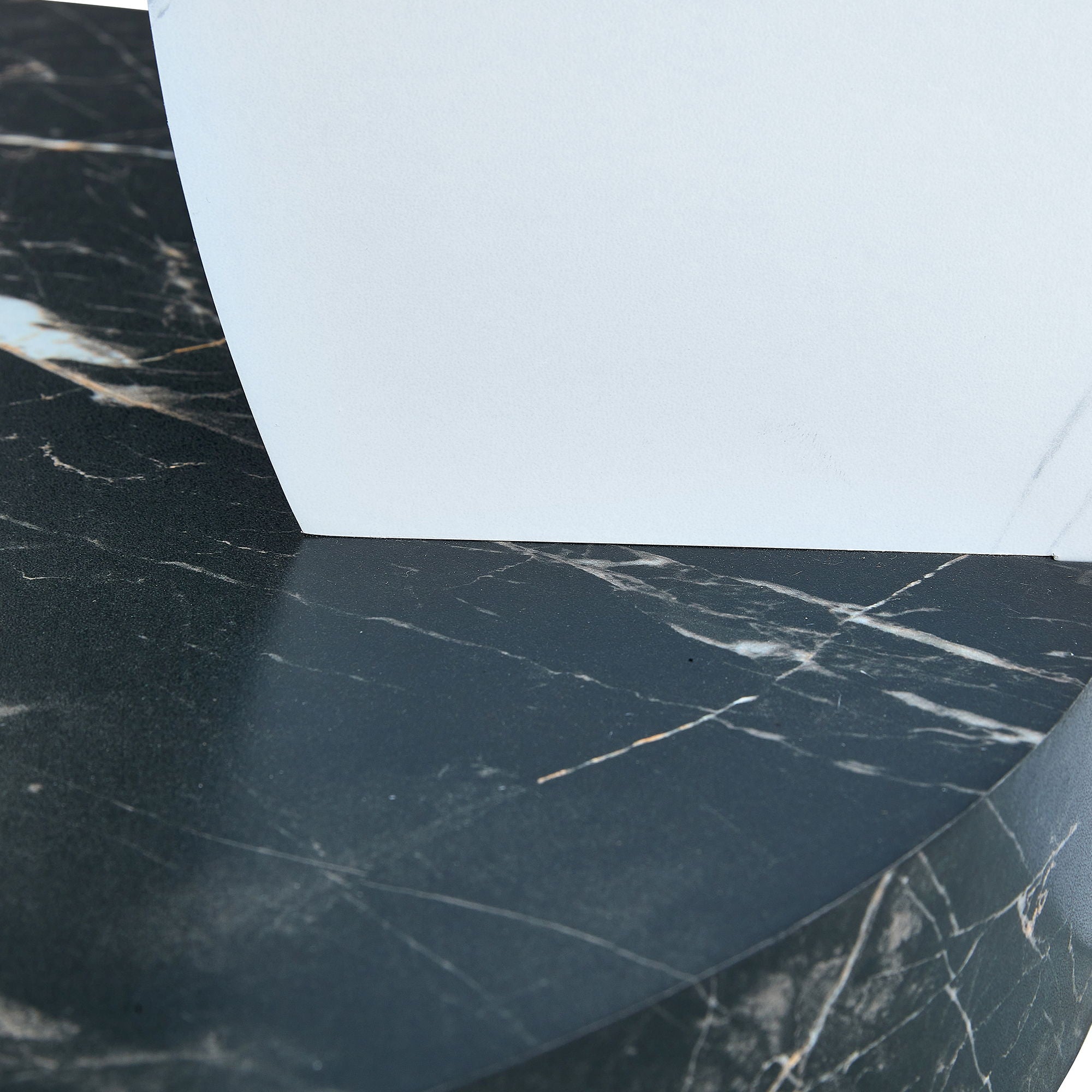 Contemporary Artistic Double Layer Coffee Table,Tempered Glass Top