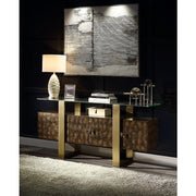 ACME Mabyn - Console Cabinet - Brass & Antique Brown | Meri Furniture