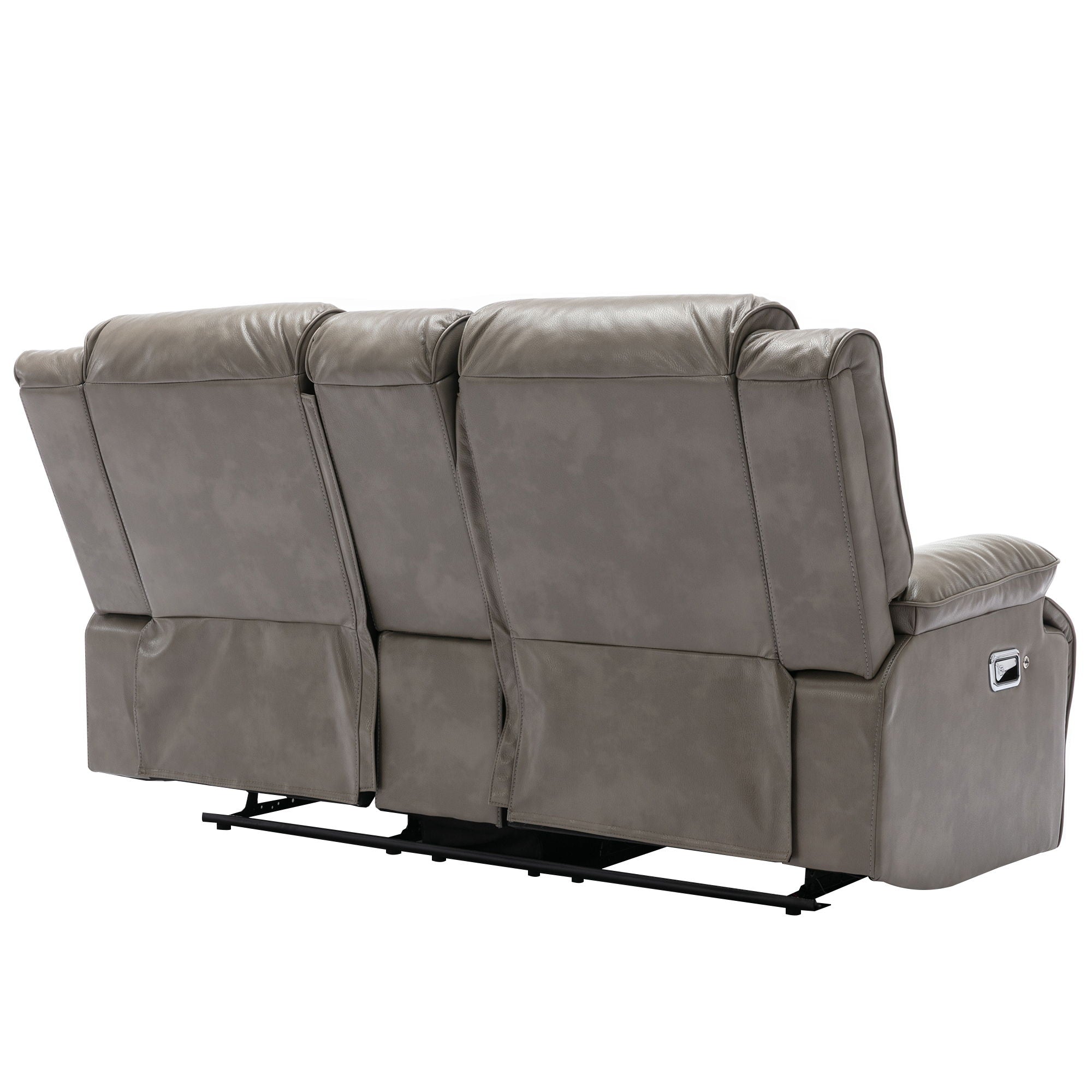 2 Seater Home Theater Recliner Manual Recliner Chair With A LED Light Strip Two Cup Holders And A Storage Box For Living Room