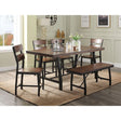 ACME Mariatu - Dining Table - Oak & Black | Meri Furniture
