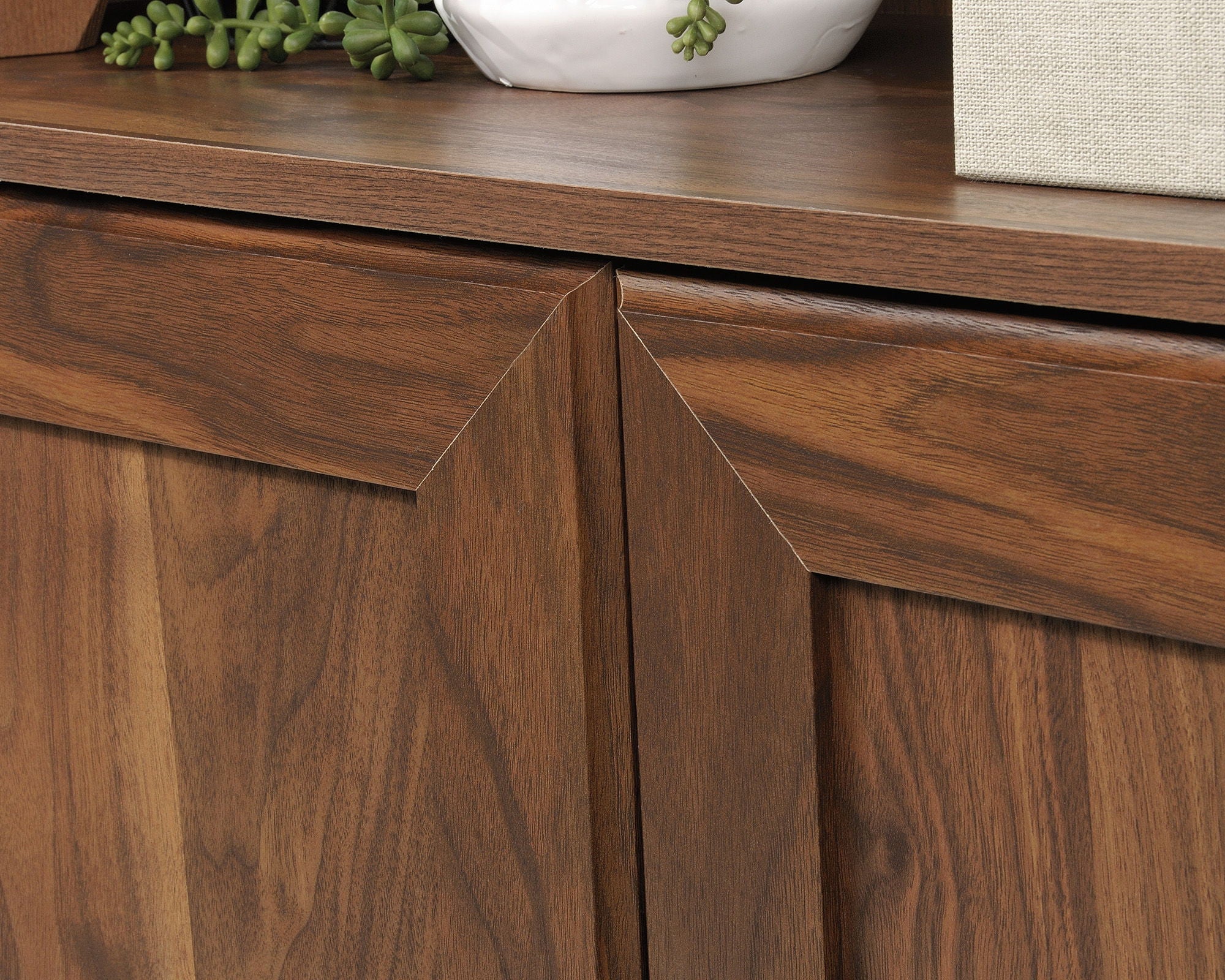 Transitional 3-Shelf Bookcase with Doors