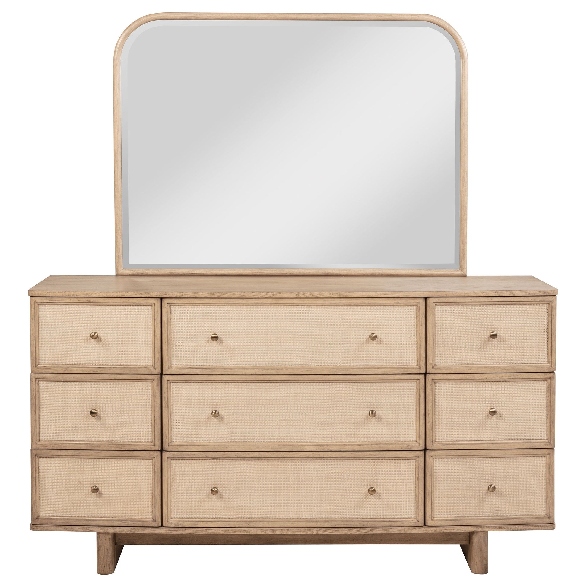 Coaster Fine Furniture Kailani - 9-Drawer Dresser & Mirror - Beige Oak | Meri Furniture