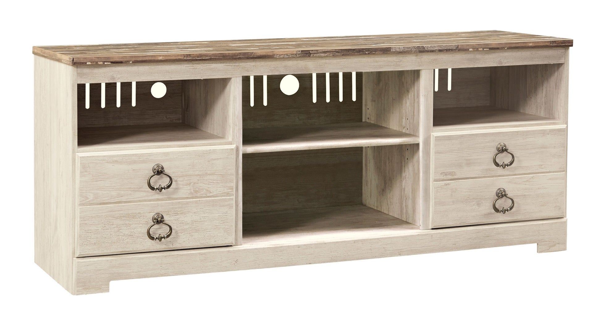 Signature Design by Ashley® Willowton - Entertainment Center With Fireplace Option | Meri Furniture