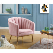 ACME Refined carving with authentic styling, the Colla accent chair is the embodiment of elegance. The thick padded velvet cushion with straight-lined detailing offers superior coziness. | Meri Furniture