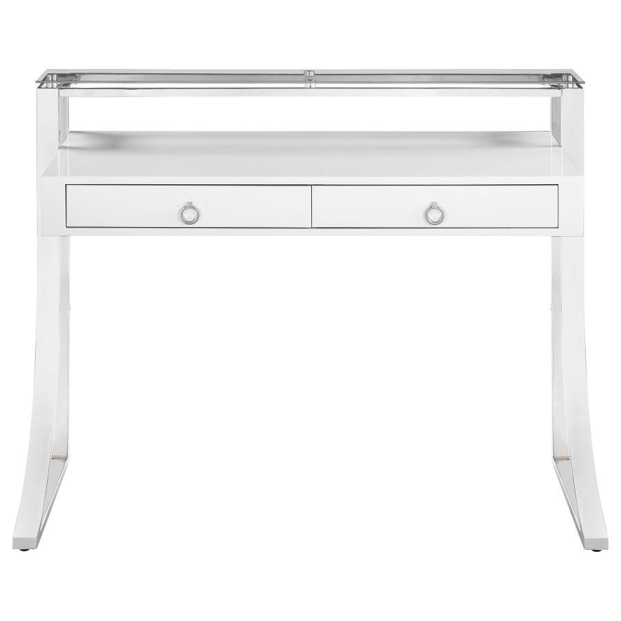 Coaster Fine Furniture Gemma - 2-Drawer Writing Desk - White High Gloss | Meri Furniture