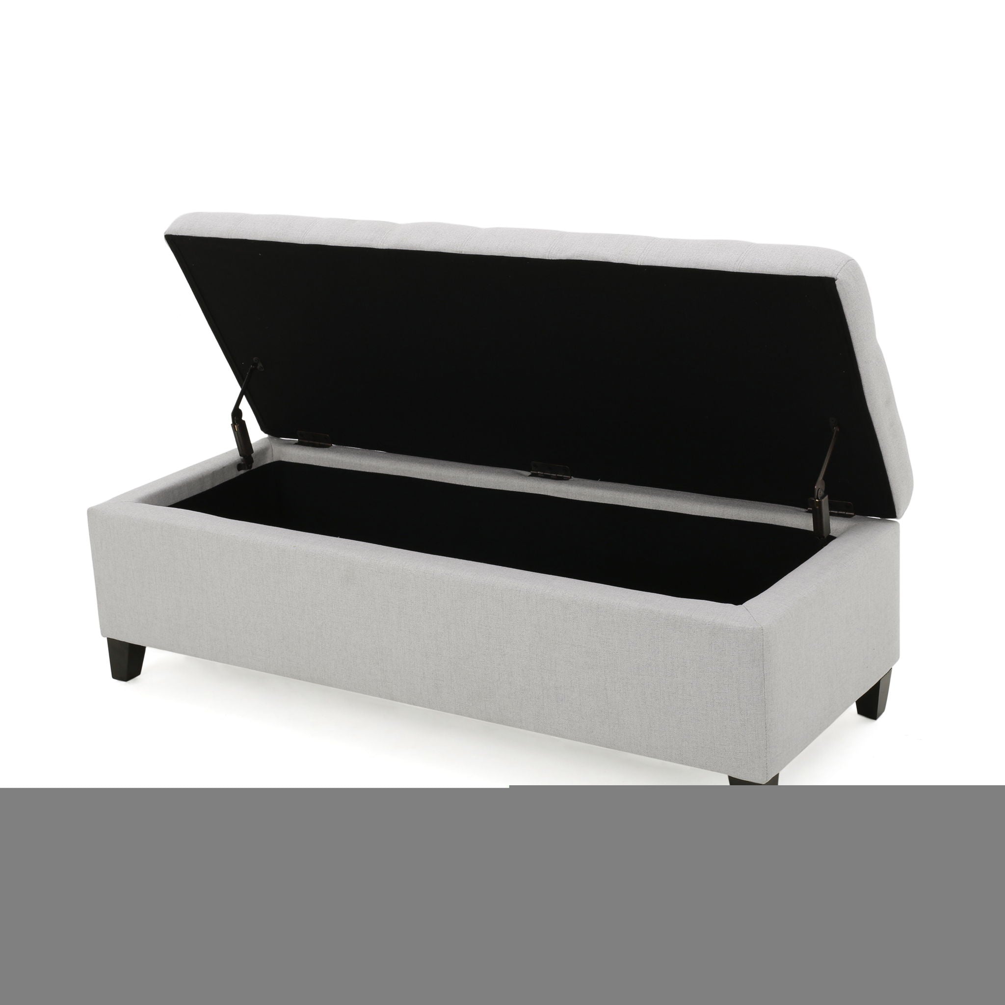 Upholstered Storage Ottoman Bench, Foot Rest For Bedroom