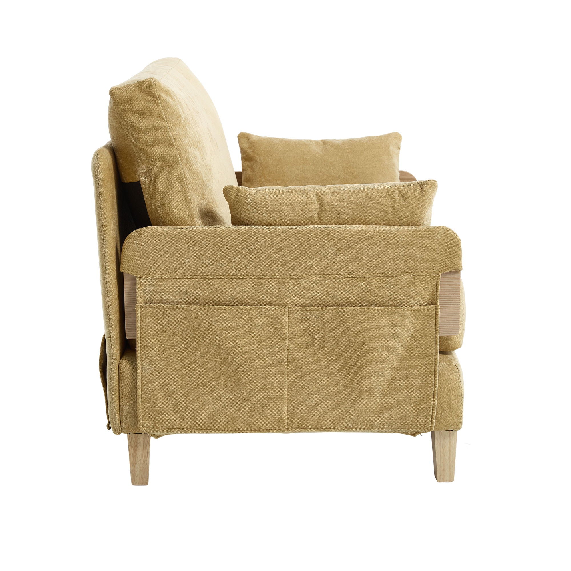 Mid Century Modern Foldable Sofa Bed, 3 In 1 Convertible Sleeper With 3 Pillows