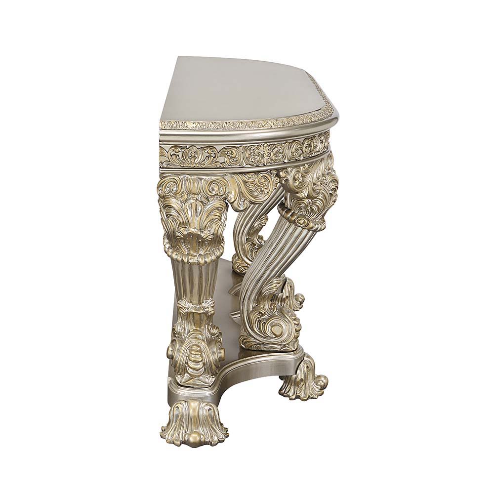 ACME Danae - End Table - Champagne & Gold Finish - 34" | Meri Furniture