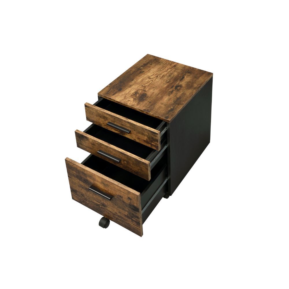 ACME Abner - File Cabinet - Weathered Oak | Meri Furniture