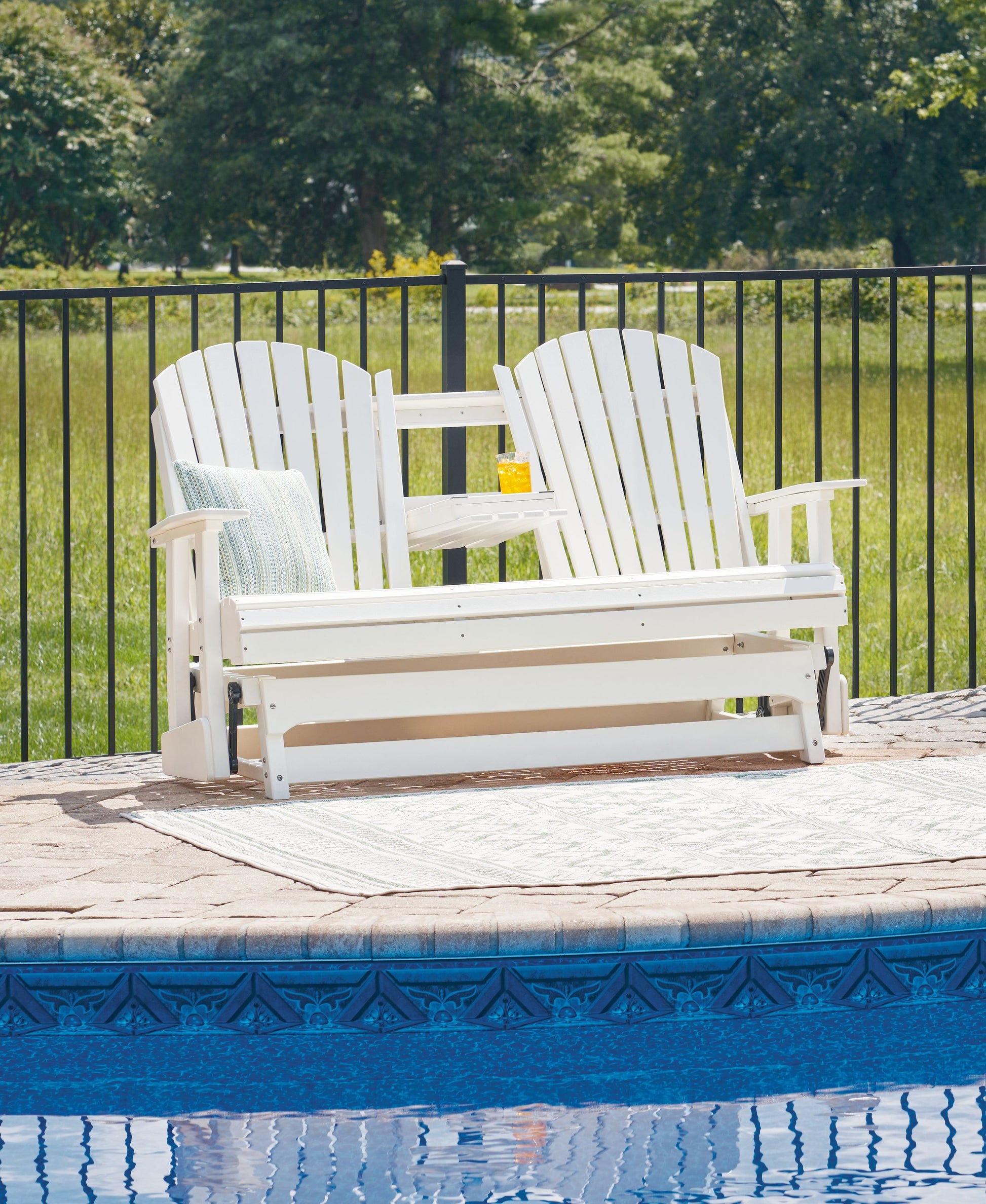 Signature Design by Ashley® Hyland Wave - Glider Loveseat | Meri Furniture