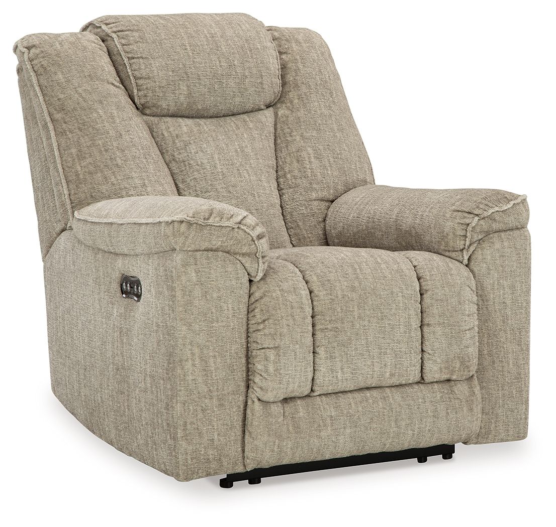 Signature Design by Ashley® Hindmarsh - Stone - Power Recliner/ Adj Headrest | Meri Furniture