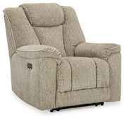 Signature Design by Ashley® Hindmarsh - Stone - Power Recliner/ Adj Headrest | Meri Furniture