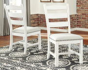 Signature Design by Ashley® Valebeck - Beige / White - Dining Uph Side Chair (Set of 2) | Meri Furniture
