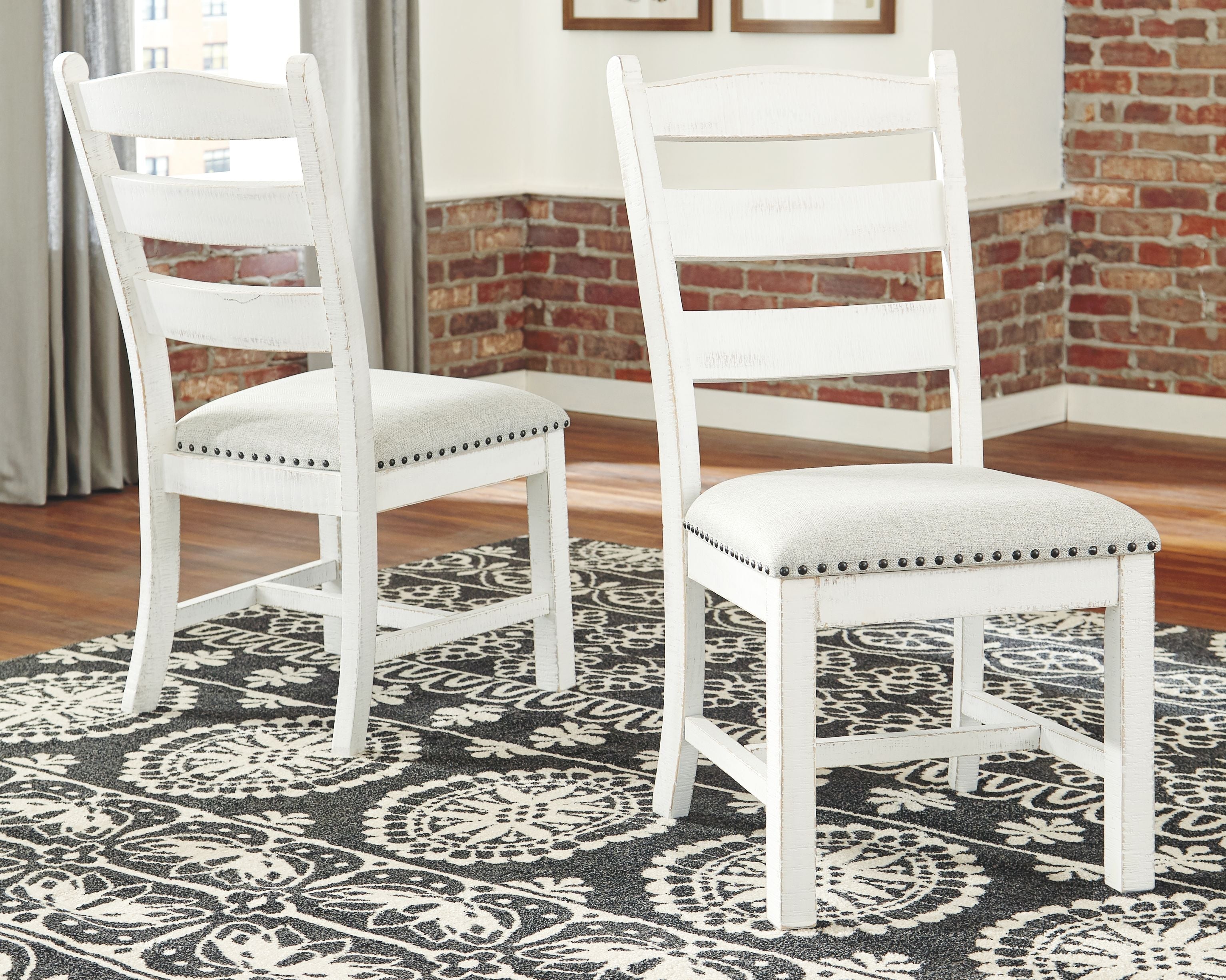 Signature Design by Ashley® Valebeck - Beige / White - Dining Uph Side Chair (Set of 2) | Meri Furniture