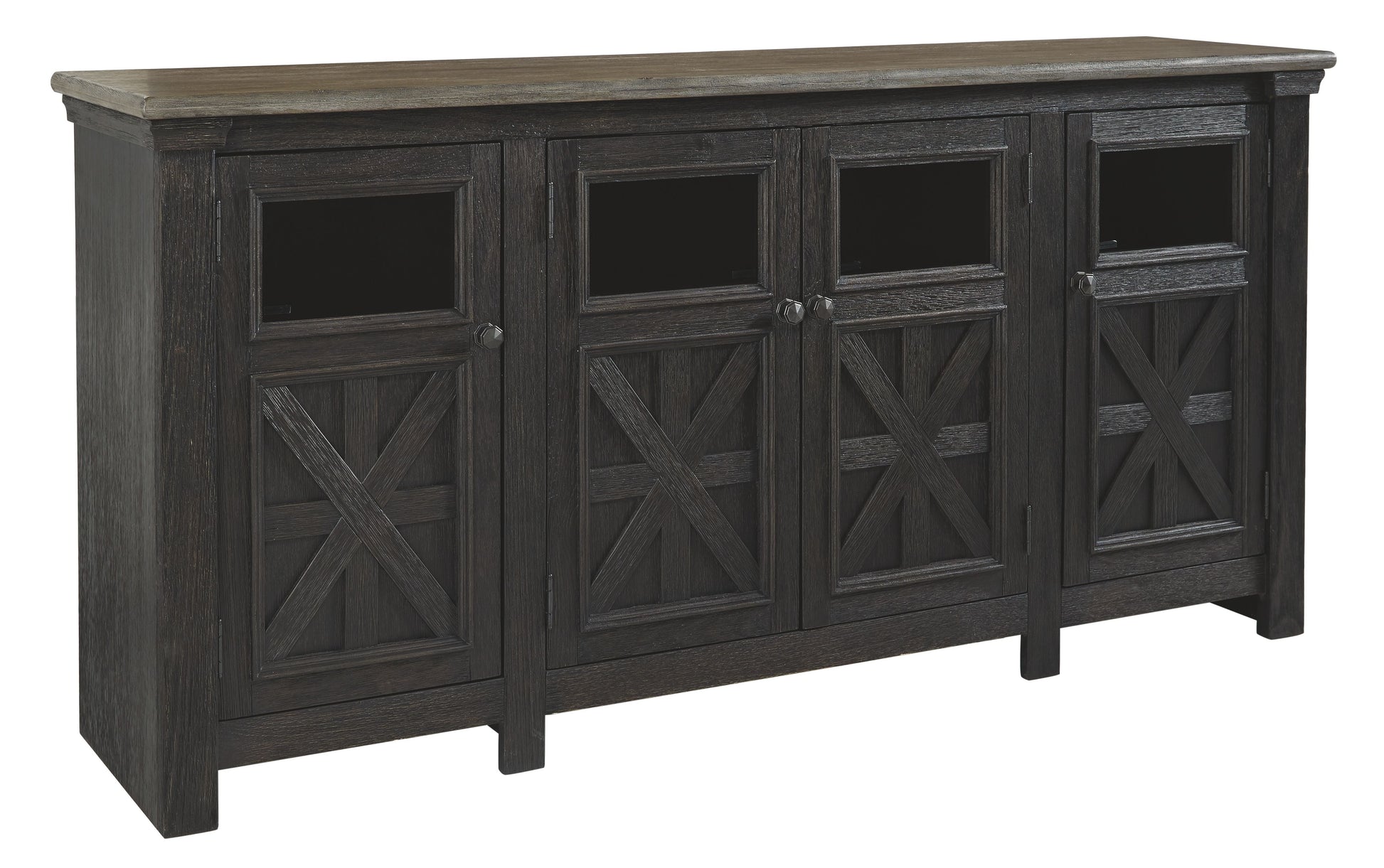 Ashley Furniture Tyler - Black / Gray - Extra Large TV Stand | Meri Furniture