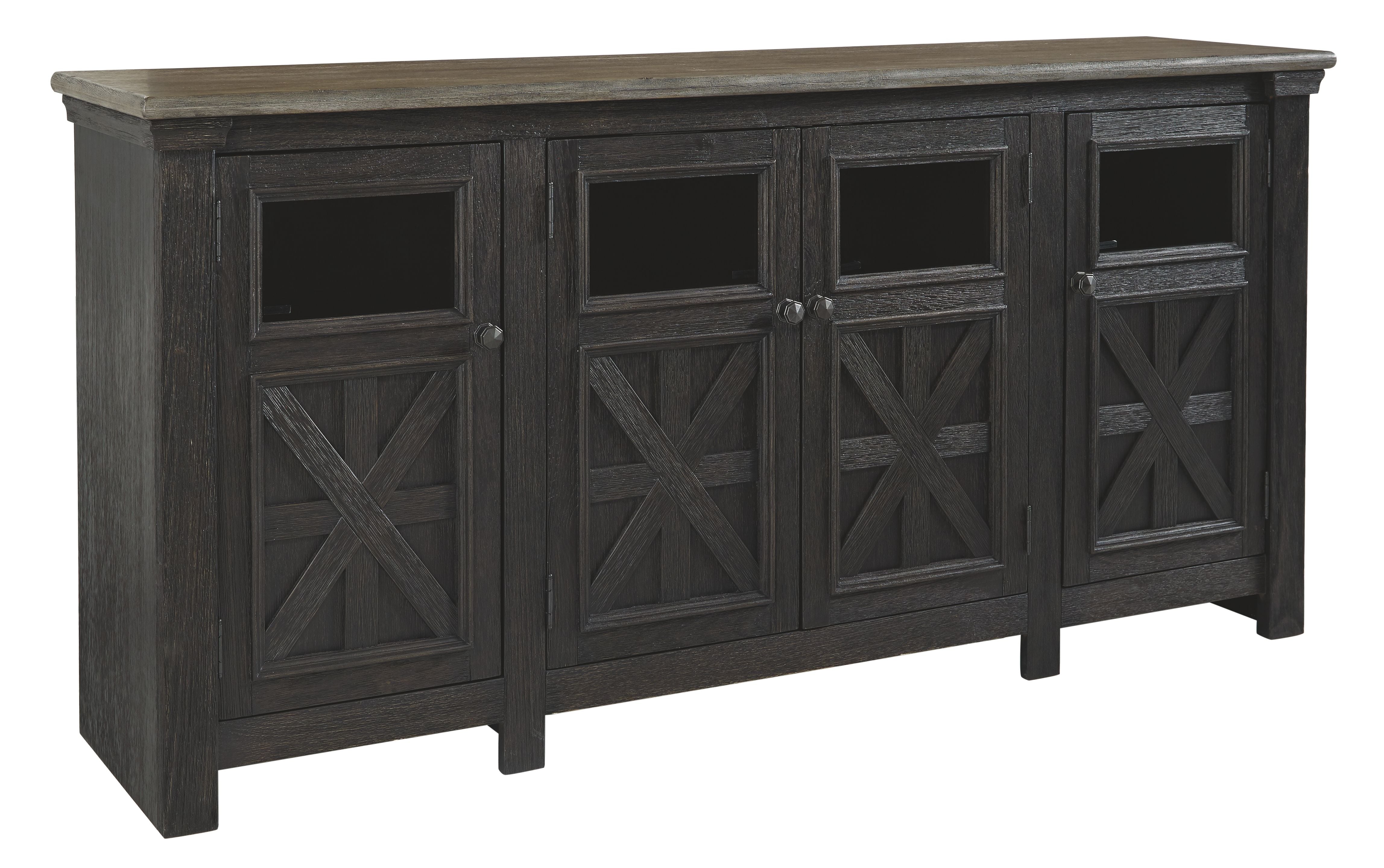 Ashley Furniture Tyler - Black / Gray - Extra Large TV Stand | Meri Furniture