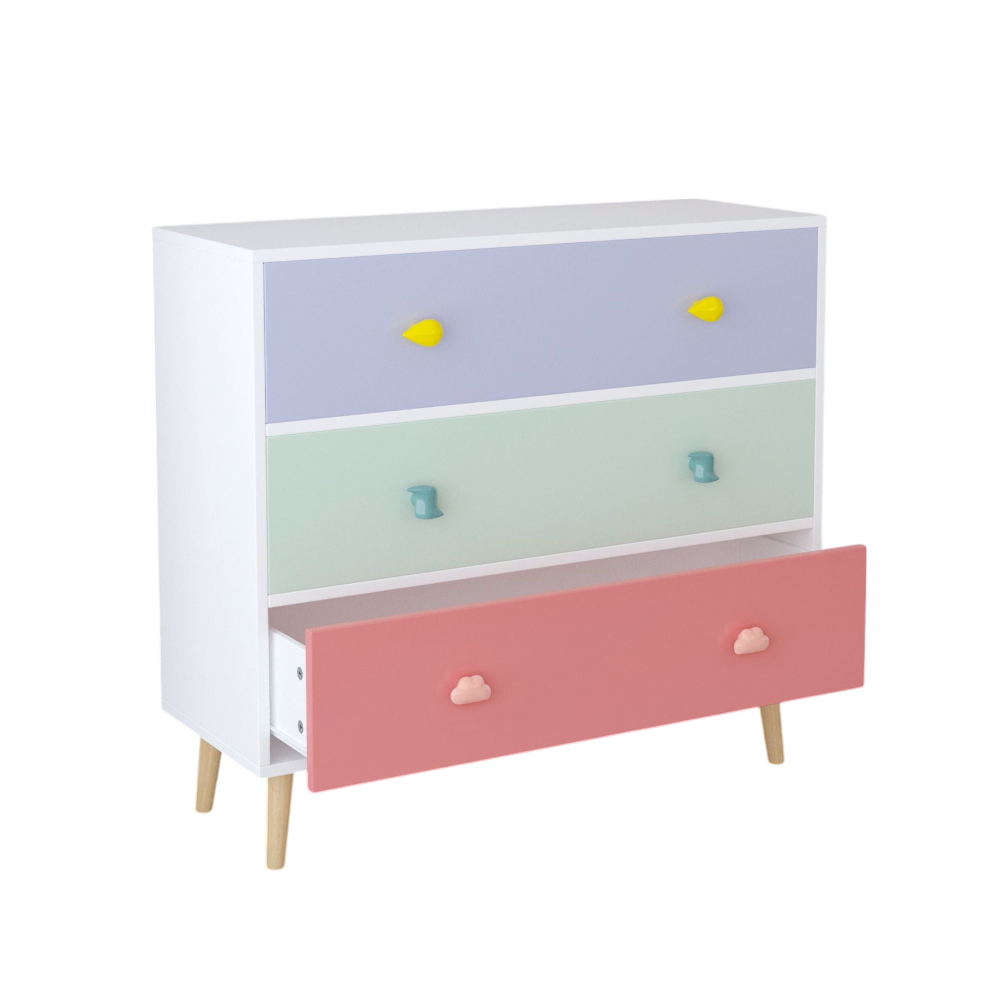 3 Drawer Dresser, Storage Cabinet With Anti Tip Safety