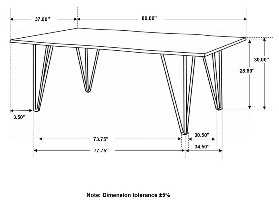 Coaster Fine Furniture Neve - Live Edge Dining Table - Gray Sheesham | Meri Furniture