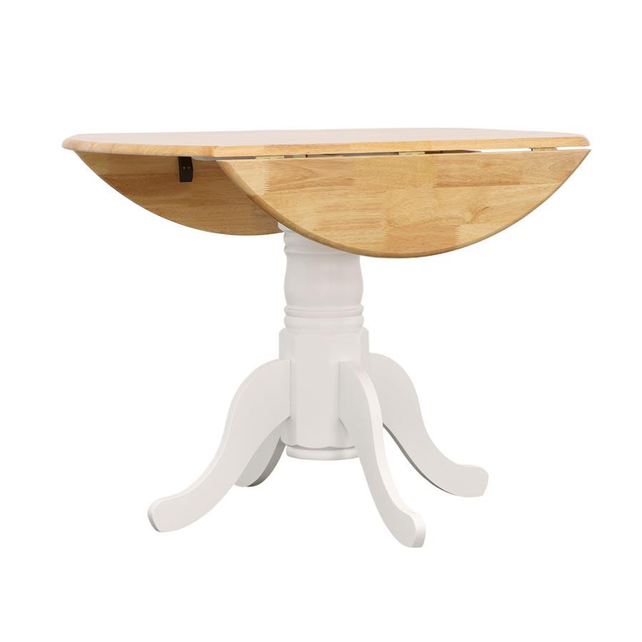 Coaster Fine Furniture Allison - Round Drop Leaf Extension Dining Table - White | Meri Furniture