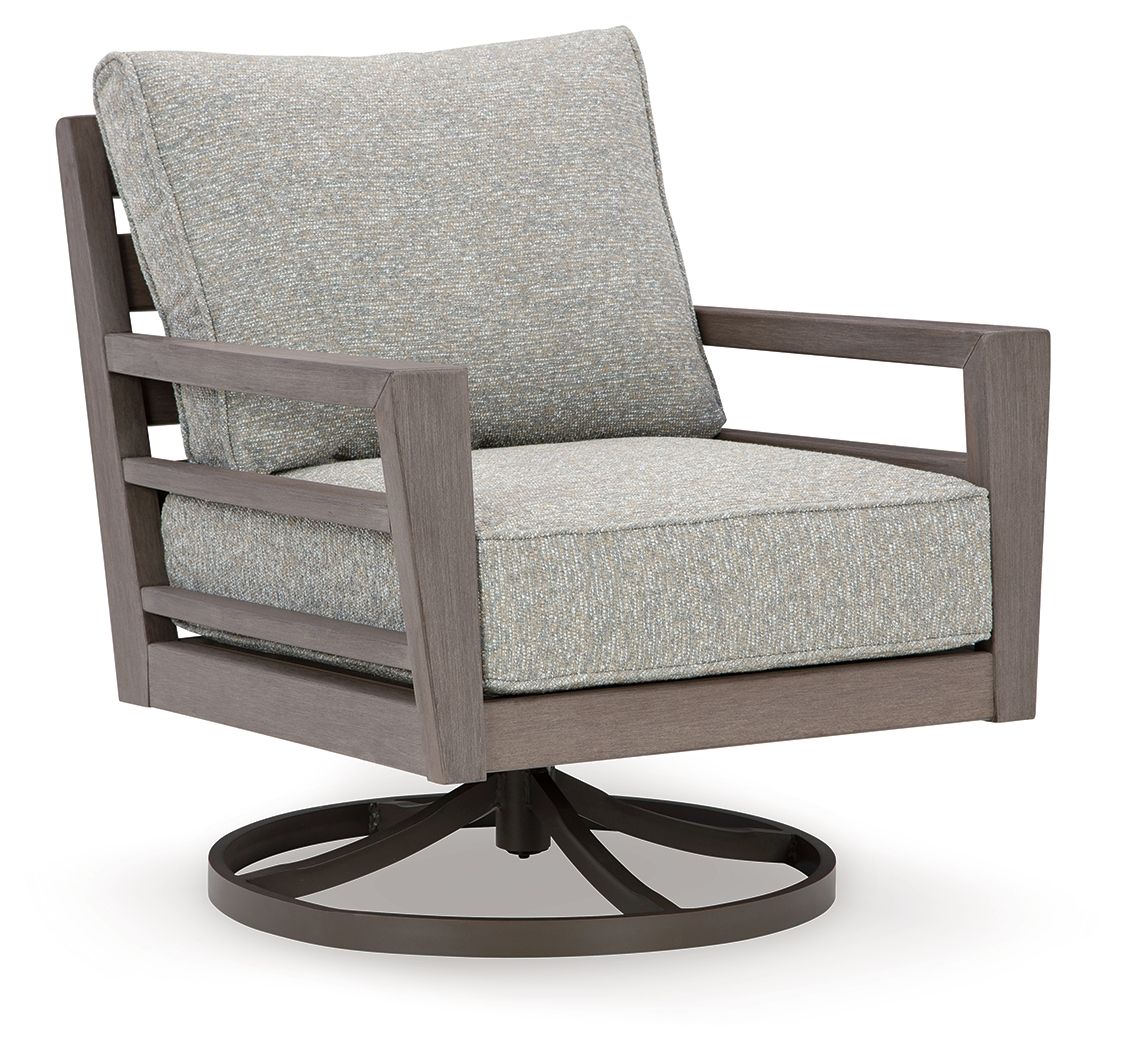 Signature Design by Ashley® Hillside Barn - Gray / Brown - Swivel Lounge W/ Cushion | Meri Furniture