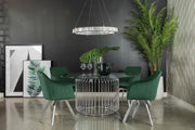 Coaster Fine Furniture Veena - 5 Piece Round Glass Top Dining Table Set - Chrome | Meri Furniture