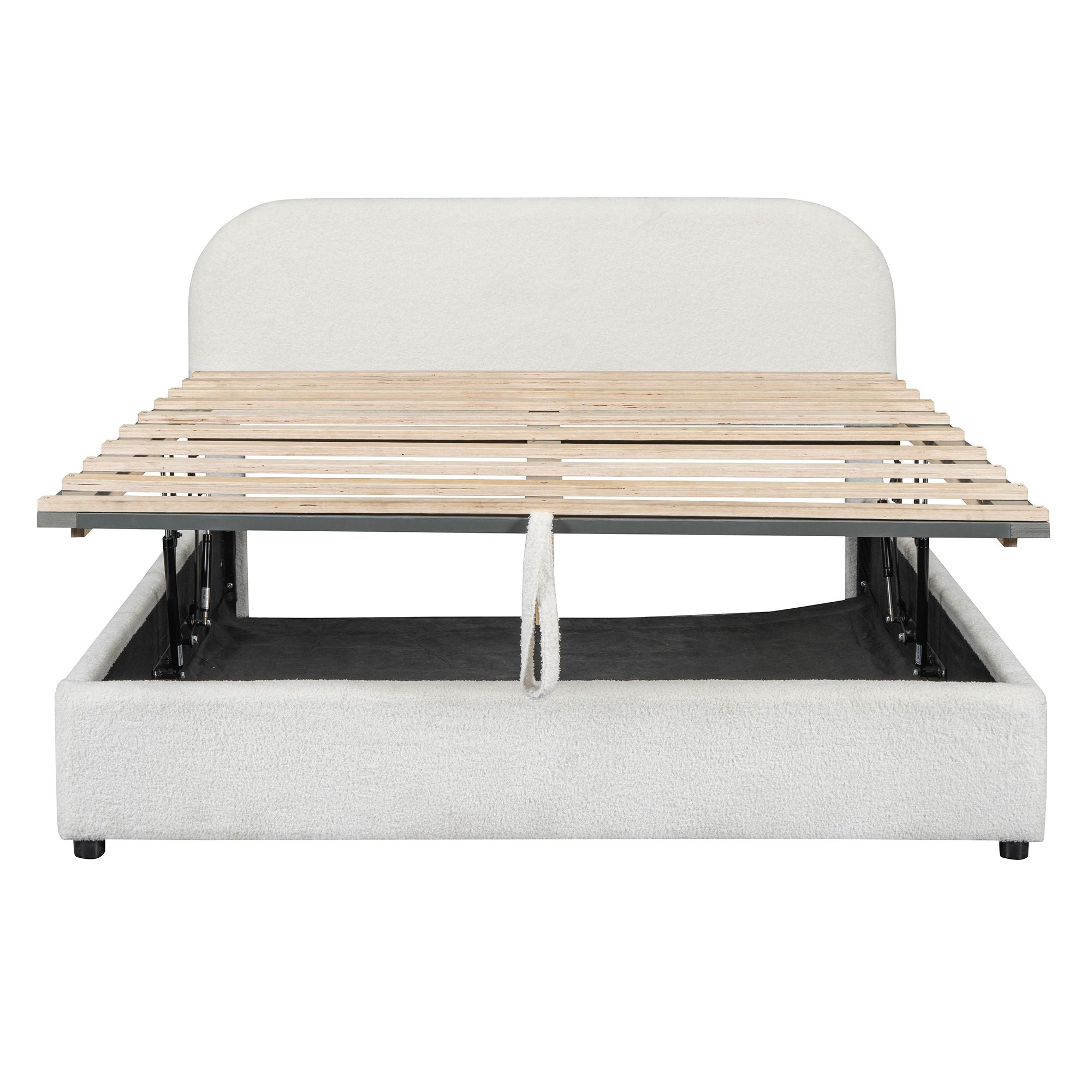 Upholstered Platform Bed With Hydraulic Storage System