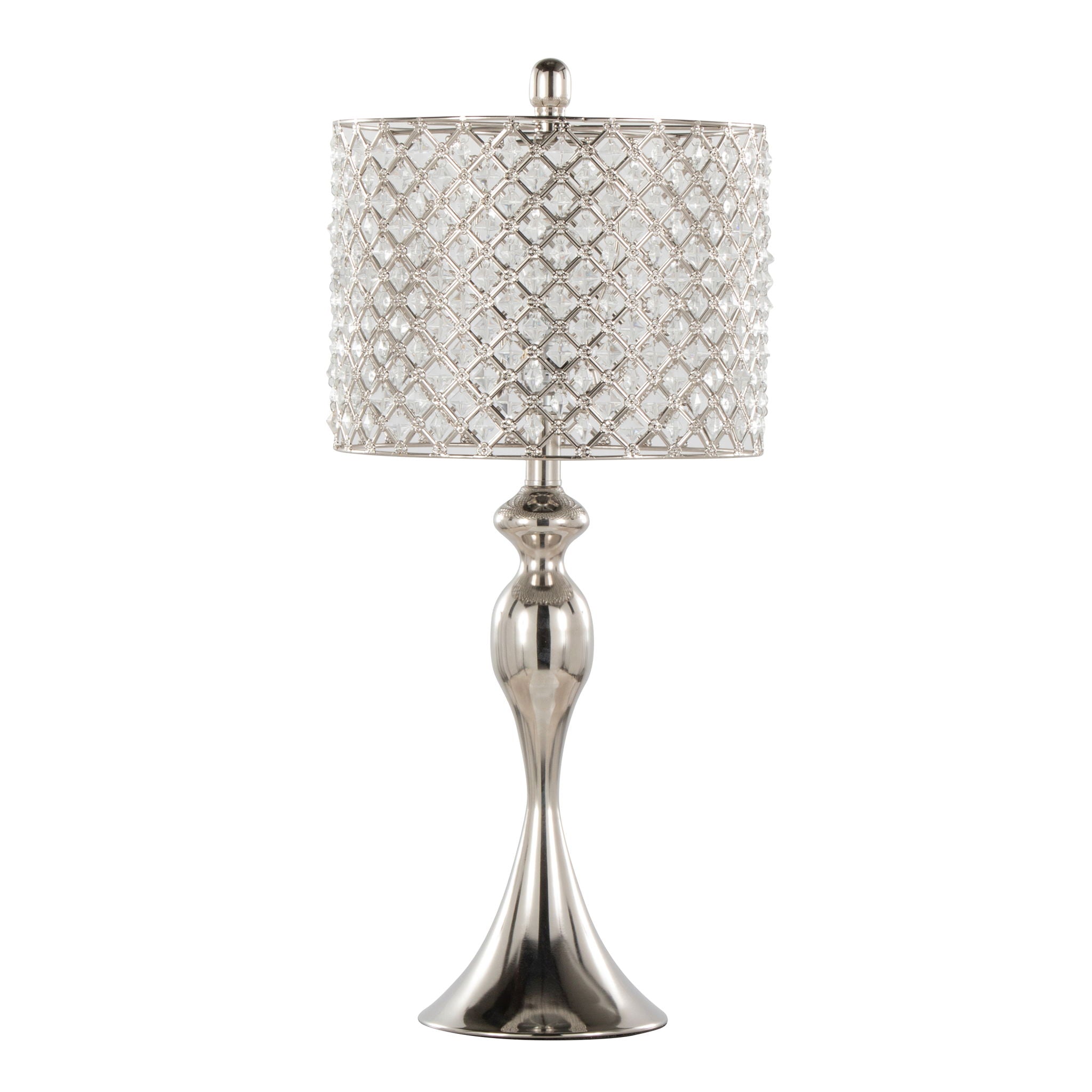Ashland - Contemporary Table Lamp Square Clear Crystal (Set of 2) - Polished Nickel