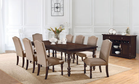 Furniture of America Hurdsfield - Dining Table - Antique Cherry / Beige | Meri Furniture