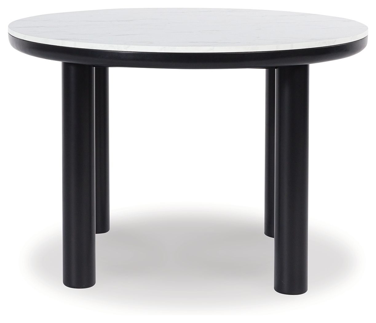 Signature Design by Ashley® Xandrum - White / Black - 5 Pc. - Round Dining Room Table, 4 Side Chairs | Meri Furniture