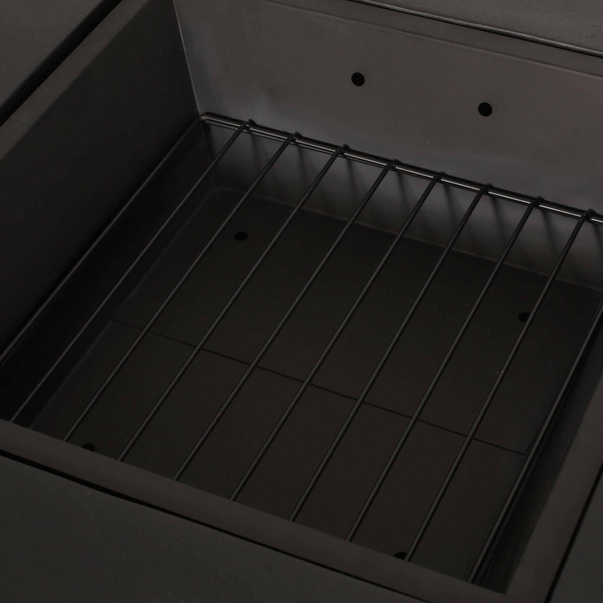 Outdoor Square Mgo Wood Burning Fire Pit - Dark Gray