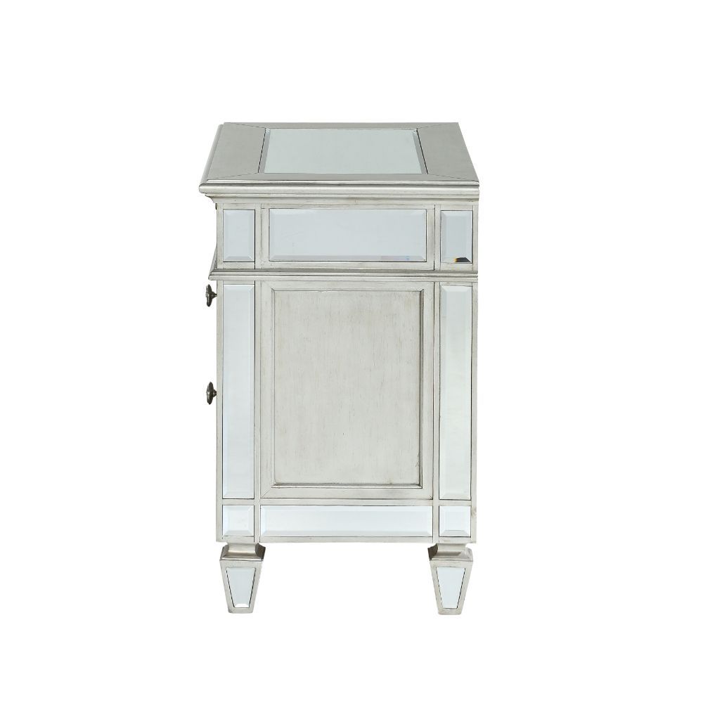 ACME Varian - Nightstand - Mirrored | Meri Furniture