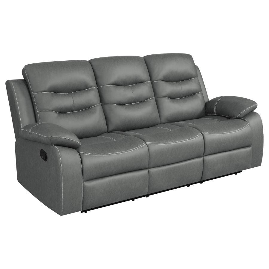 Coaster Fine Furniture Nova - Upholstered Padded Arm Reclining Sofa - Dark Gray | Meri Furniture