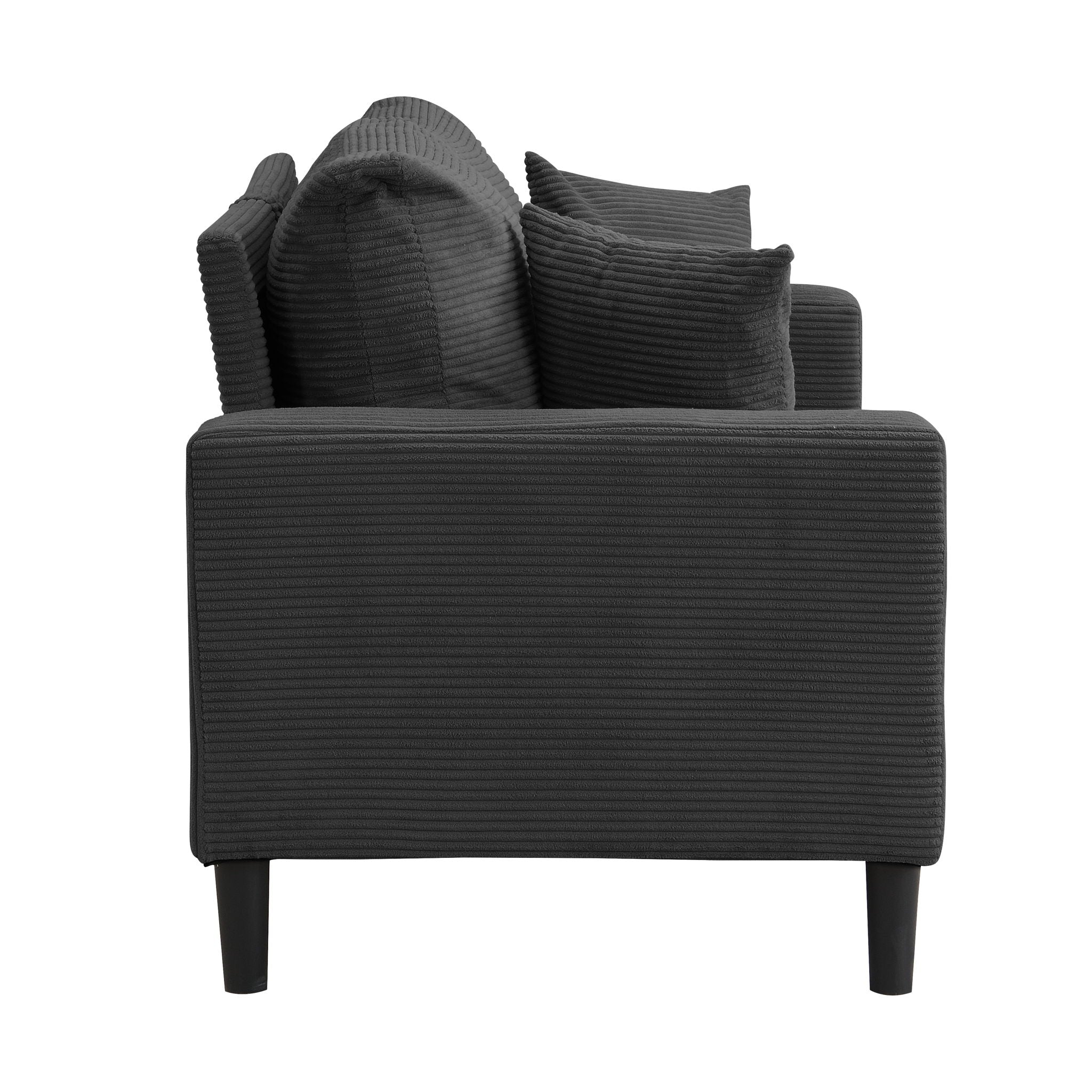 Modern Upholstered Loveseat Sofa With High Resilience, Wooden Frame - Dark Gray
