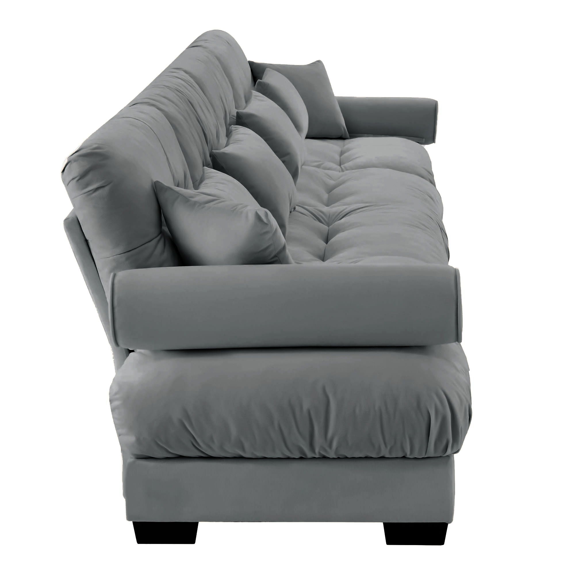 Super Comfort Oversized Modular Velvet Sectional Sofa, Deep Seat Convertible L Shaped Couch