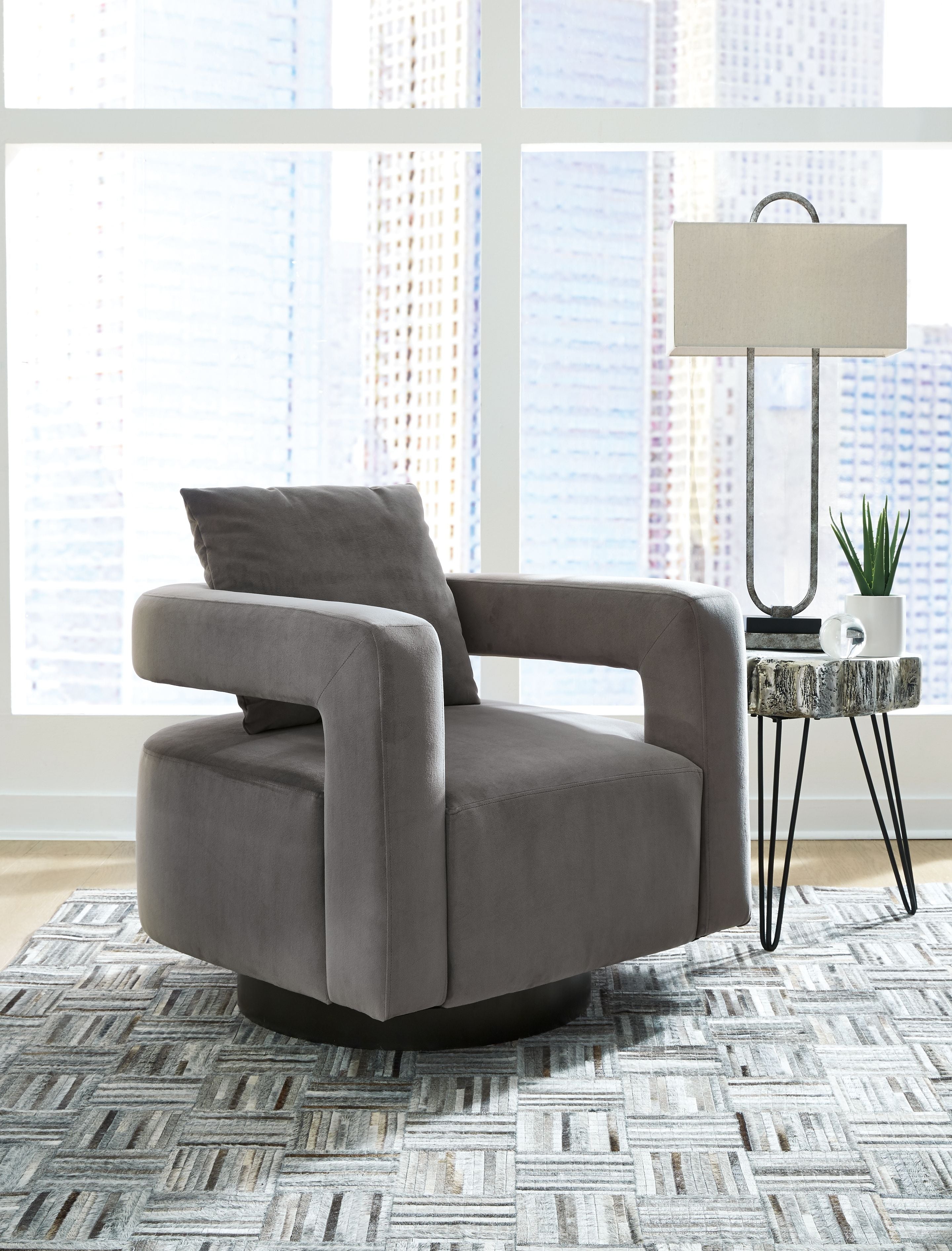 Ashley Furniture Alcoma - Otter - Swivel Accent Chair | Meri Furniture