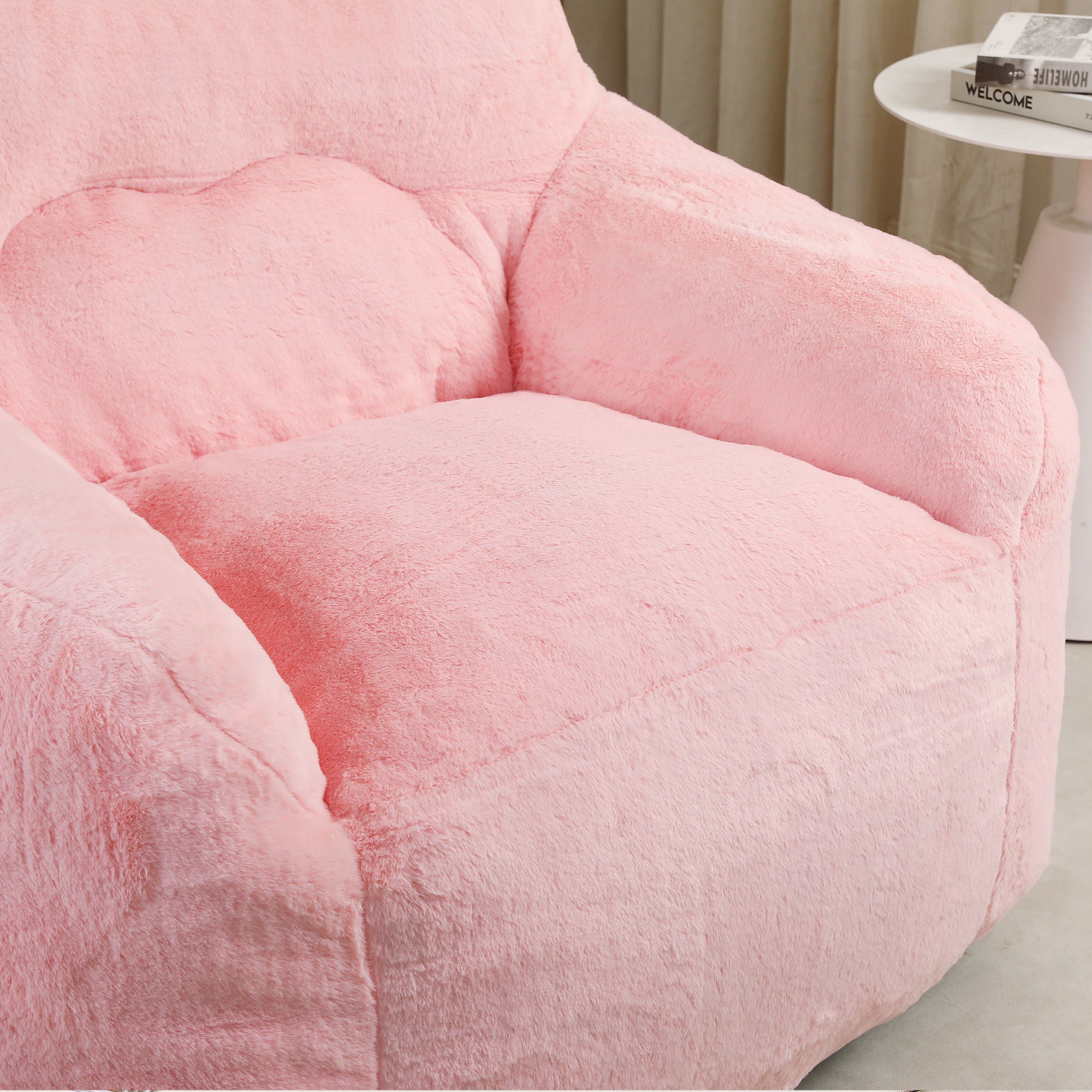 Beanbag Sofa Chair With Armrests Stuffed High Density Foam