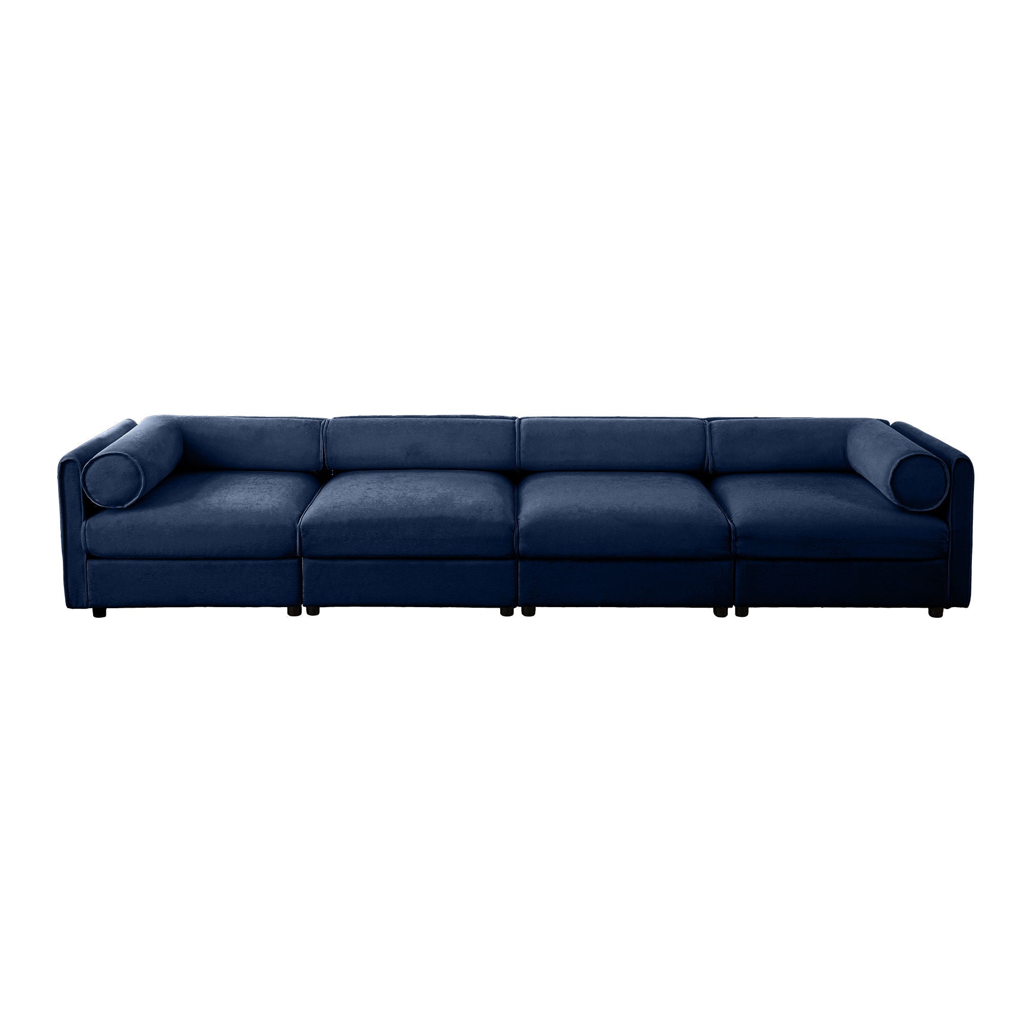 Stylish Chenille Sofa With Storage Seat And Cylindrical Backrest