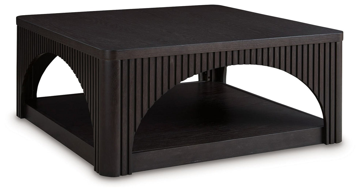 Signature Design by Ashley® Yellink - Black - Square Cocktail Table | Meri Furniture