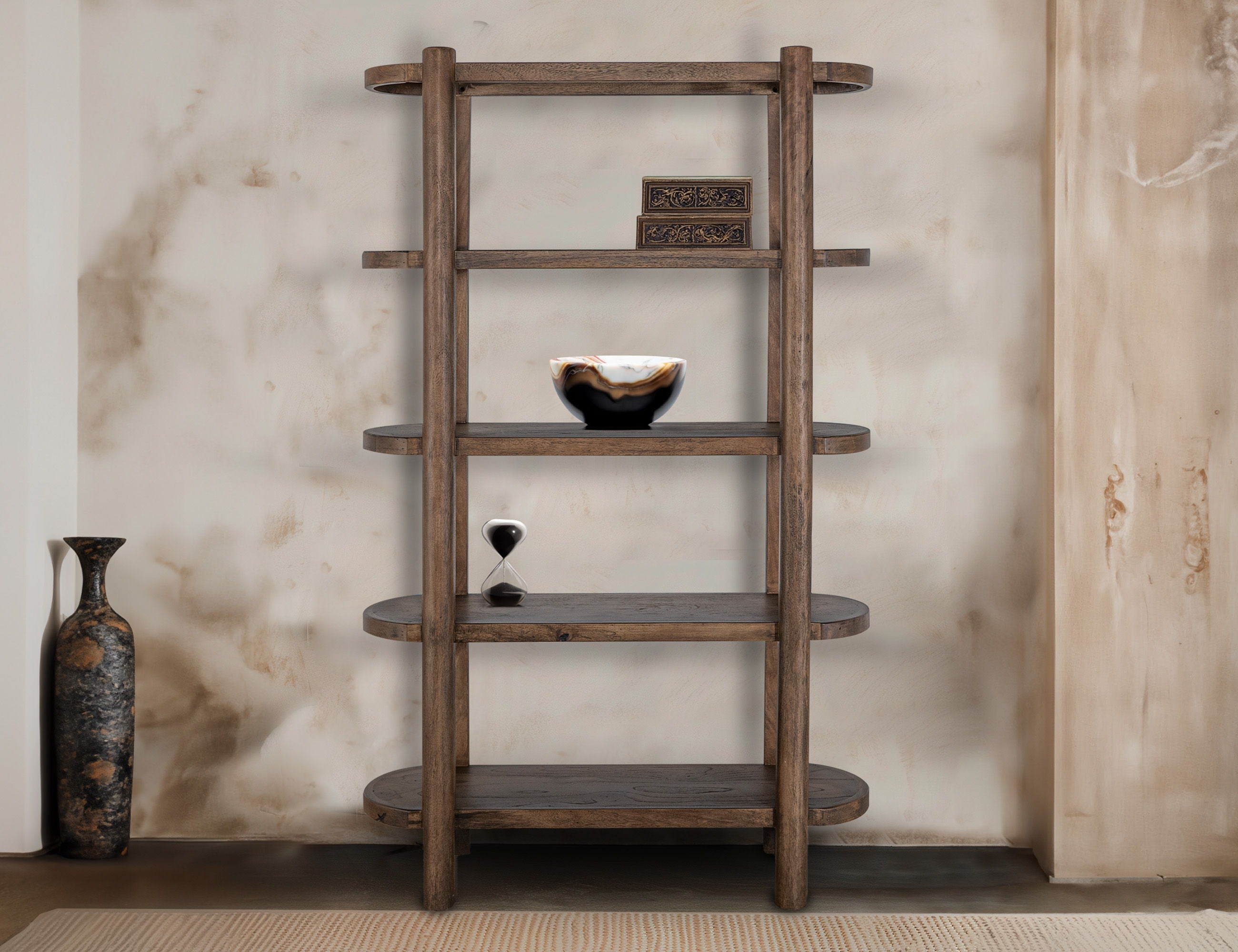 International Furniture Direct Balam - Bookcase - Brown | Meri Furniture