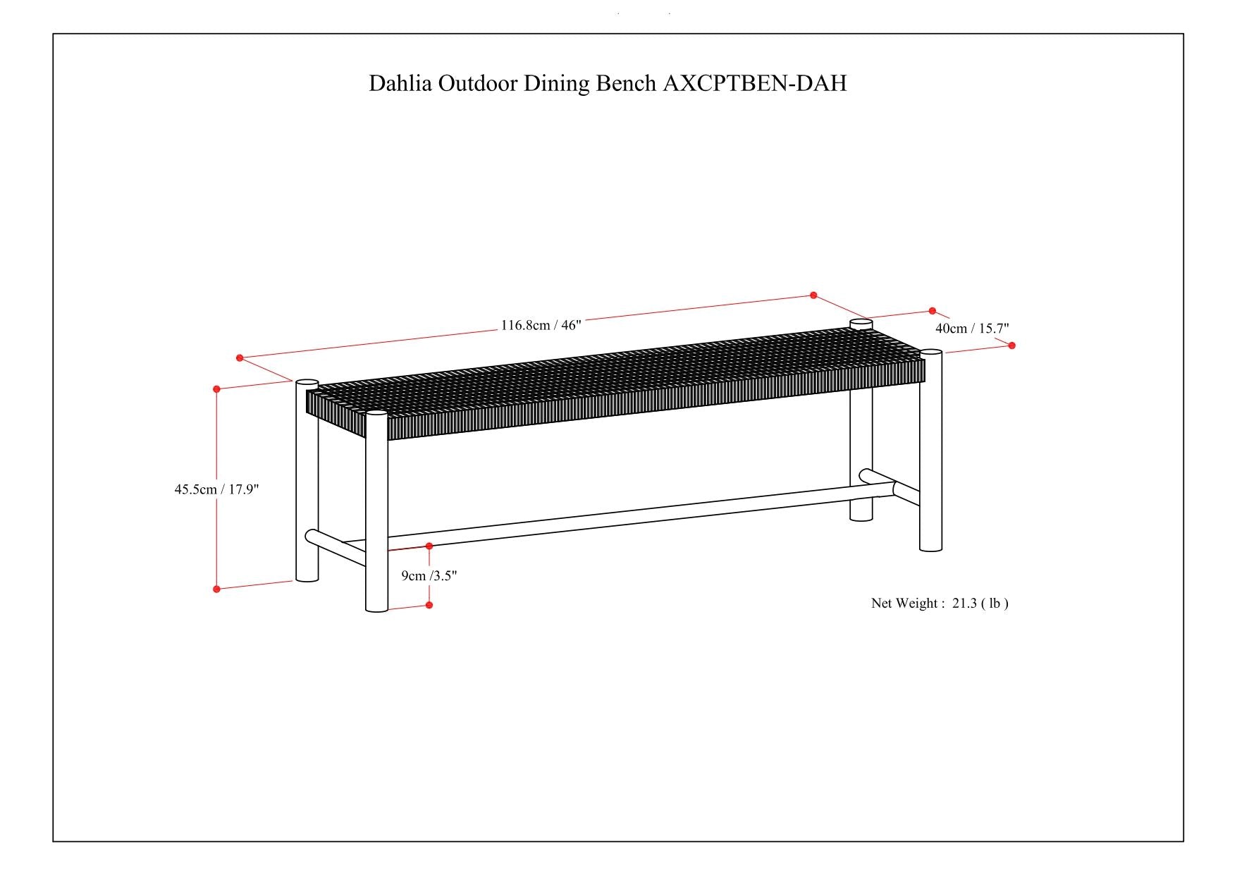 Dahlia - Outdoor Indoor Contemporary Bench