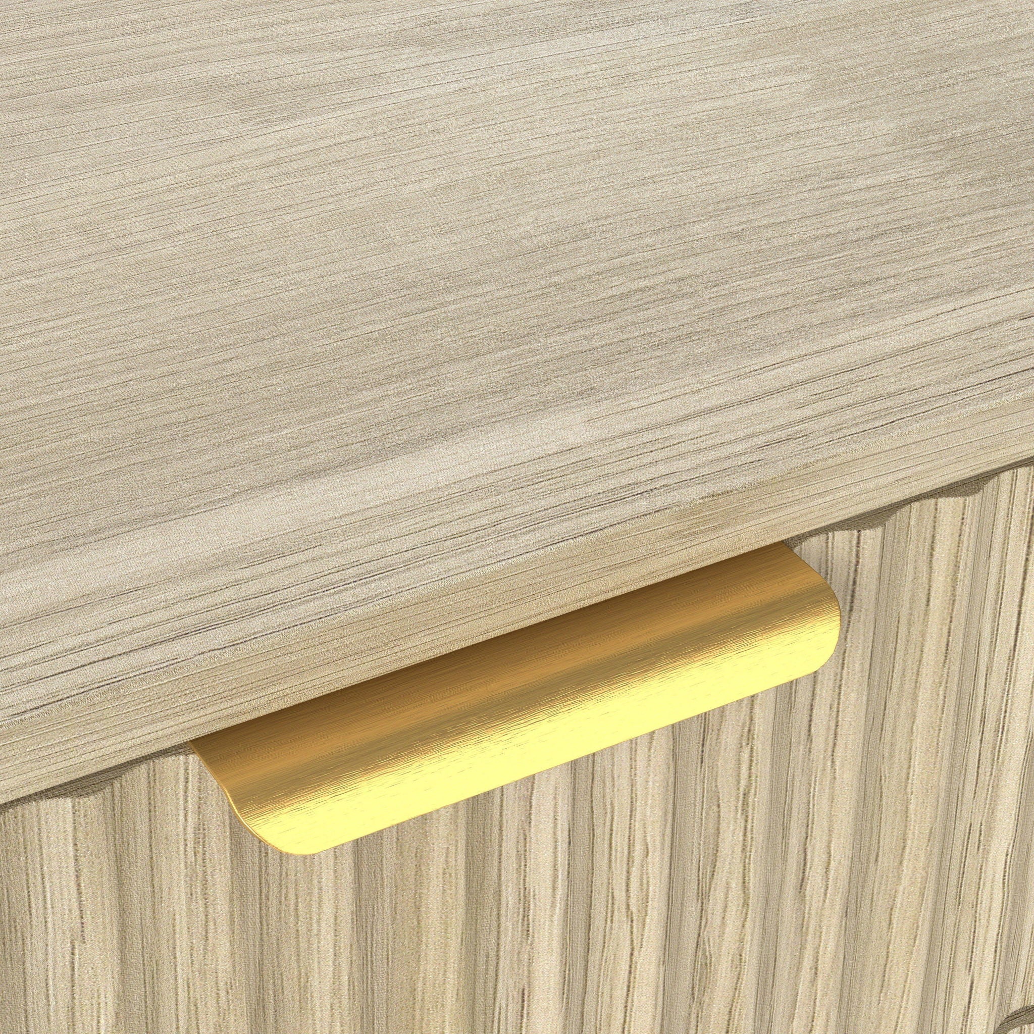 Tilt Out Trash Can Cabinet With Wave Textured Drawer & Pull Out Bin