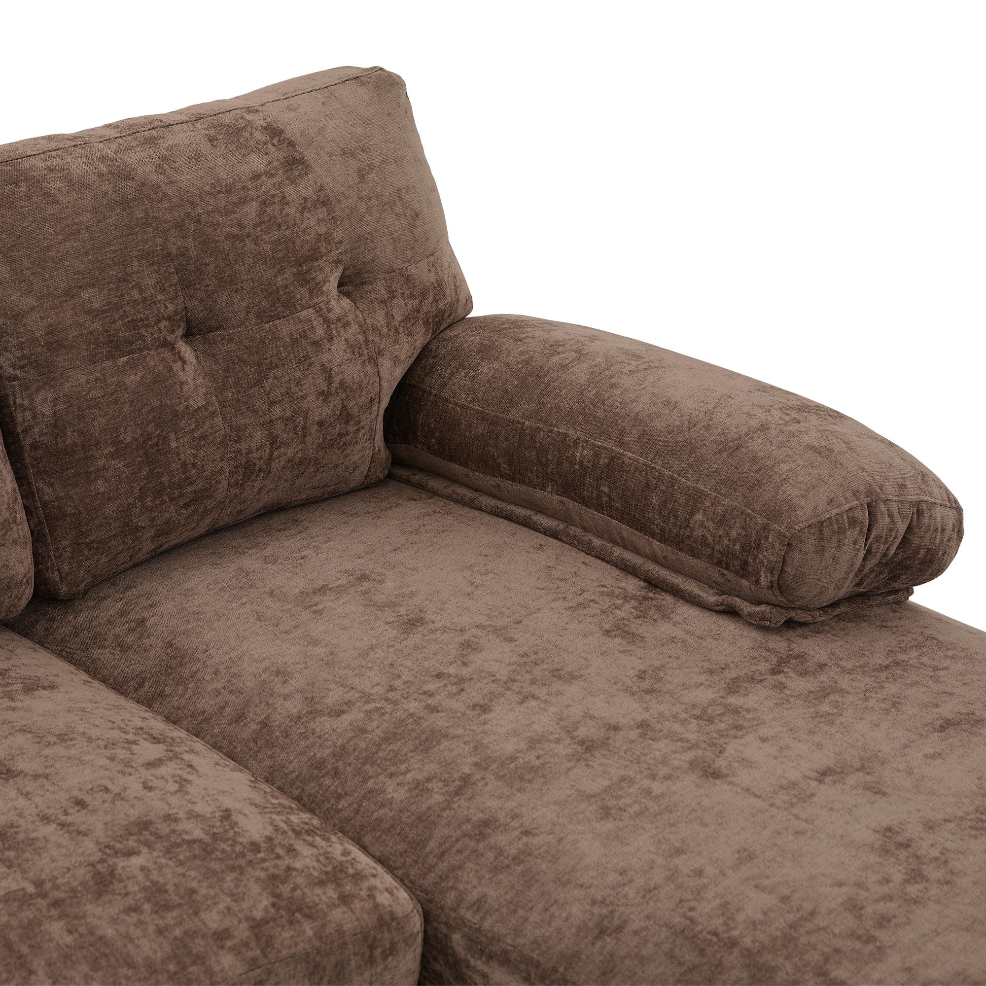 U-Shaped Sectional Sofa 103.5" Black Chenille Fabric Couch With Dual Chaise Lounges, Storage Pockets, Armrest Pillows