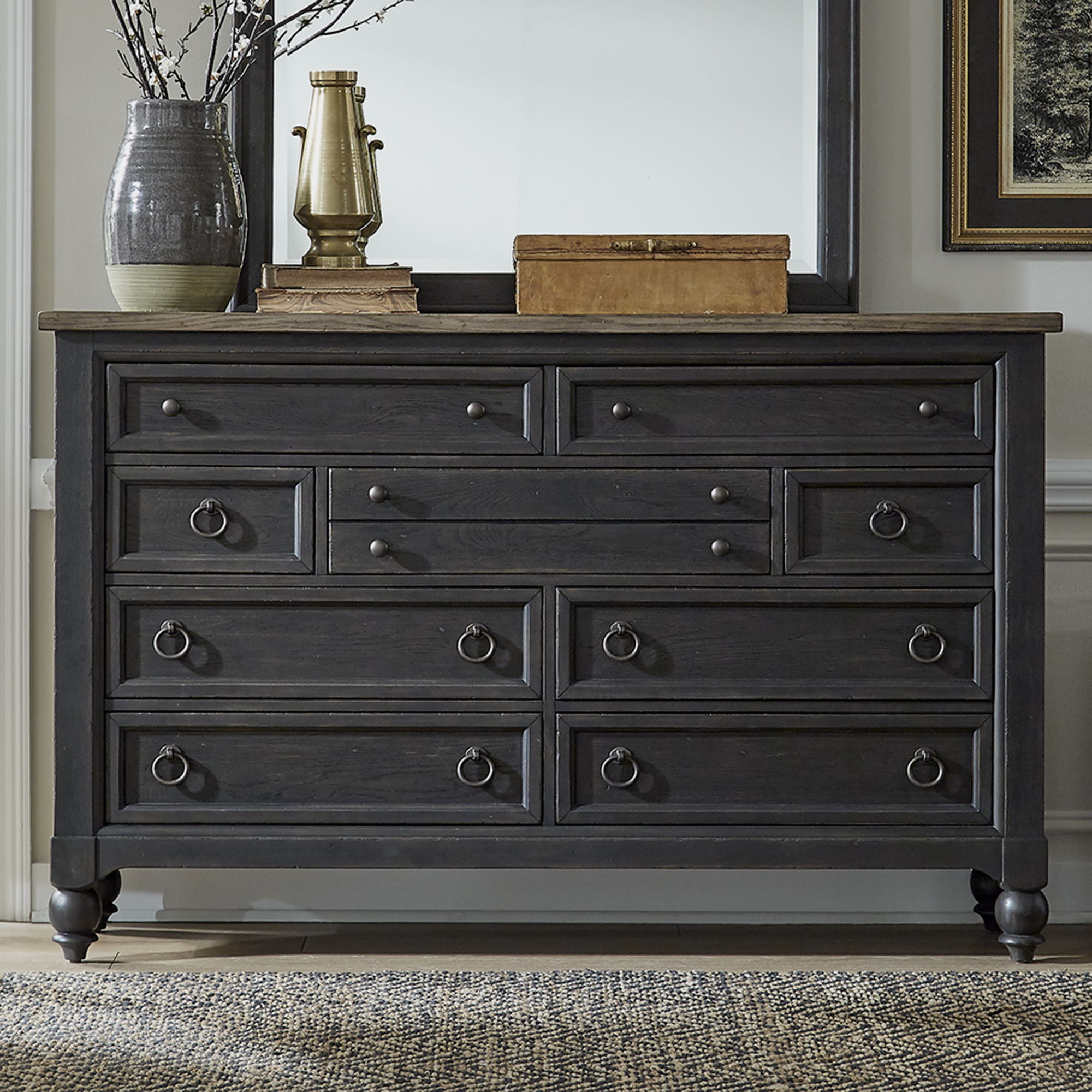 Liberty Furniture Americana Farmhouse - 9 Drawer Dresser | Meri Furniture