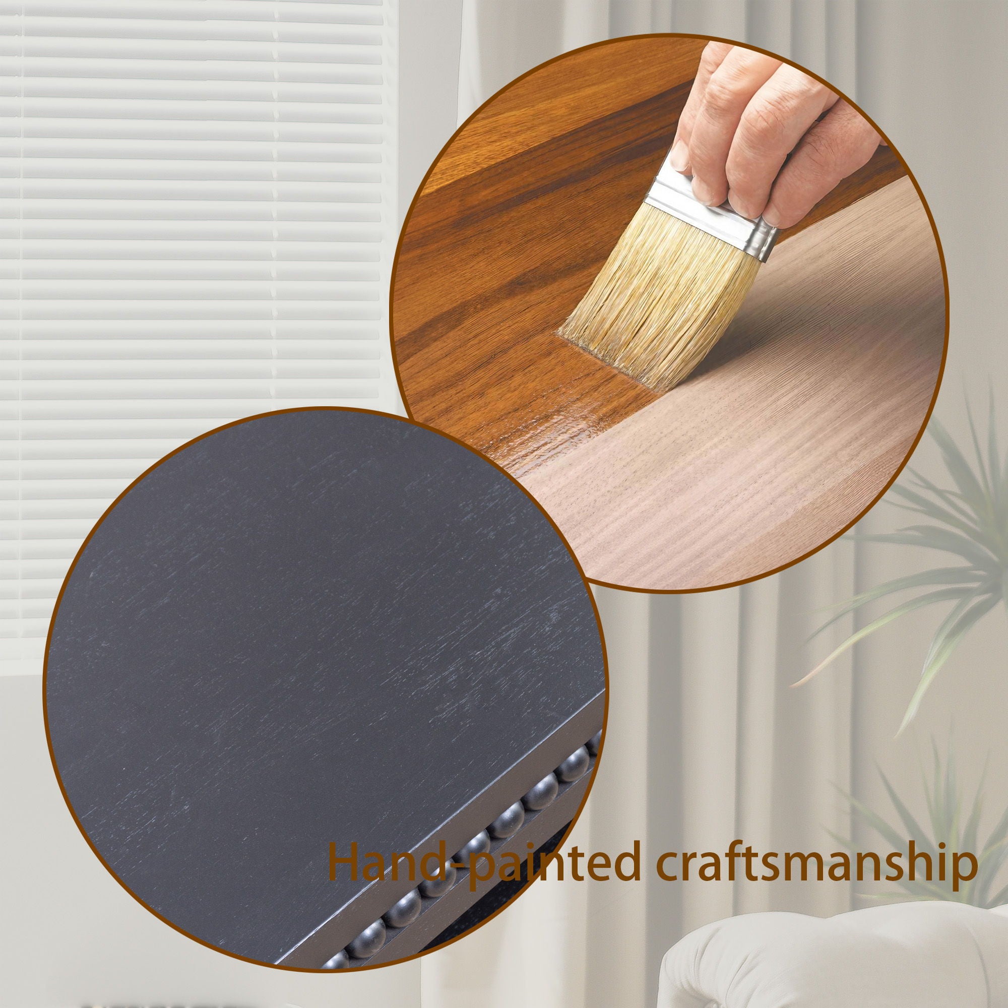 Modern Coffee Table With Beaded Trim